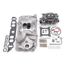 Load image into Gallery viewer, Edelbrock Manifold And Carb Kit Performer RPM Big Block Chevrolet Oval Port Natural Finish