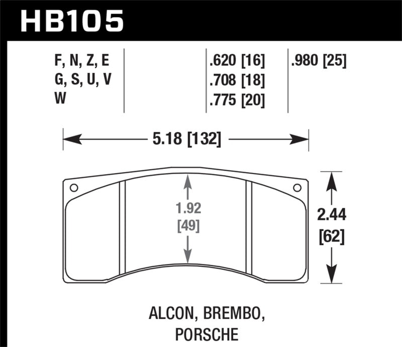 Hawk Brembo / Alcon / Porsche DTC-30 Motorsports Brake Pads