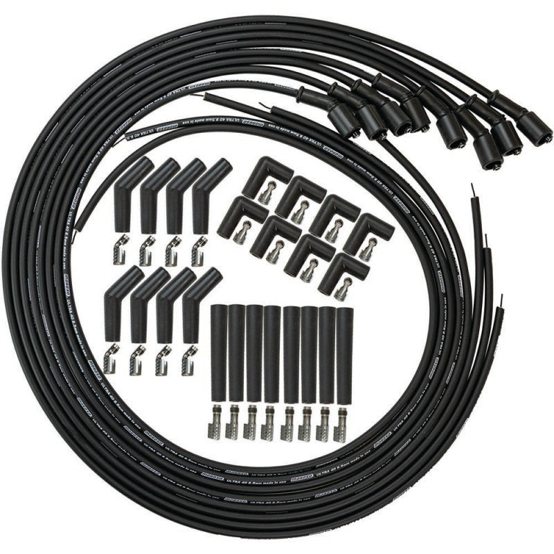 Moroso GM LS/LT 8.5mm Ultra 40 Universal Wire Set - Black w/90/135/Straight Plug Ends