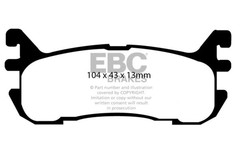 EBC 97-02 Ford Escort 2.0 Redstuff Rear Brake Pads