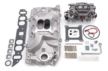 Load image into Gallery viewer, Edelbrock Manifold And Carb Kit Performer RPM Big Block Chevrolet Oval Port Natural Finish