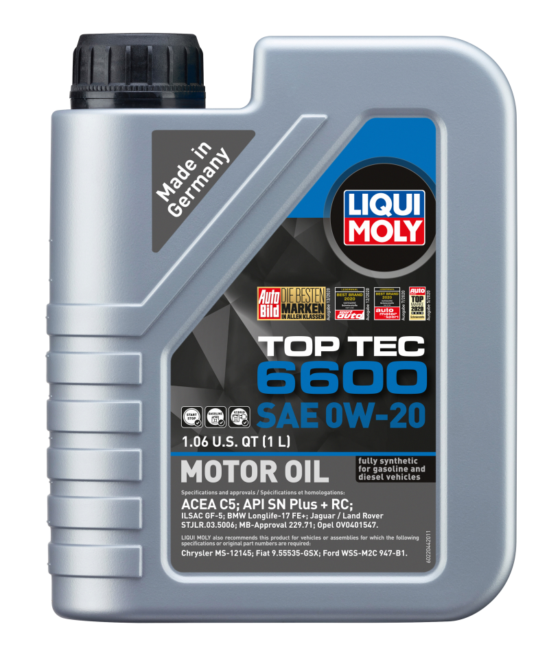 LIQUI MOLY 1L Top Tec 6600 Motor Oil 0W20