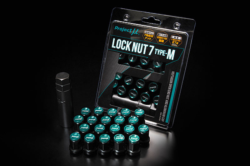 Project Mu Super Lock Nut 7 Type-M M12x1.25 Black / Green Cap (Special Order No Cancel)