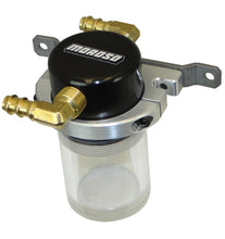 Load image into Gallery viewer, Moroso Universal Air/Oil Separator Catch Can - Small Body w/o Drain - Billet Alum - Blk/Clear Bottom