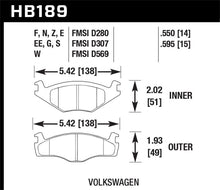 Load image into Gallery viewer, Hawk 91-93 Volkswagen Cabriolet Front ER-1 Brake Pads